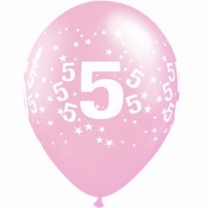5 Around Pearl Pink Latex Balloons II5PP
