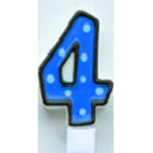 Candle Numeral 4 Dots with Black Border AM996444