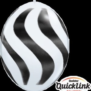 Quick Link 12inch (30cm) Black & White Wavy Stripes Latex Balloons Q27933