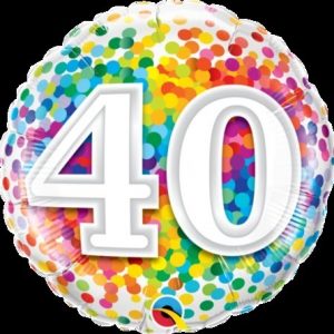 40 Rainbow Confetti Foil Balloon Q49532