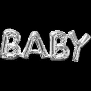 Phrase 'BABY' Silver Supershape Foil Balloon ANA33106