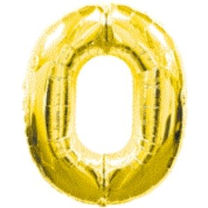 Gold Numeral Zero Number Shape Foil Balloon Q30469