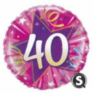 40 Shining Star Hot Pink Foil Balloon Q25255