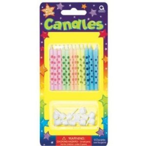 Polka Dot Candles with holders AM158453