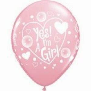 Yes! I'm a Girl Pink Latex Balloon Q87184
