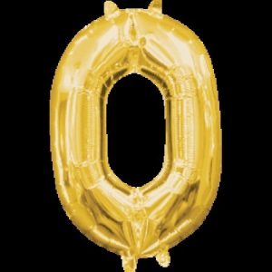 Number 0 Gold Minishape Foil Balloon ANA33075