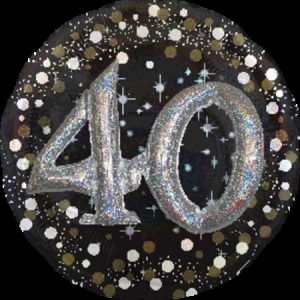 Sparkling Birthday 40 3D Holographic Effect Supershape Foil Balloon ANA32152