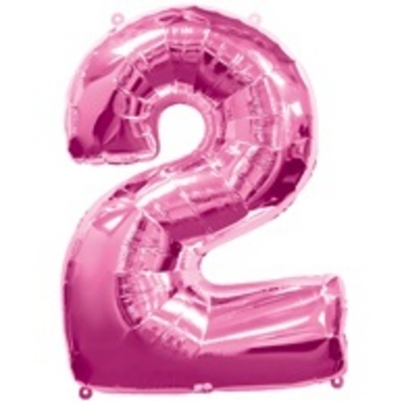 Magenta Numeral Two Number Shape Foil Balloon Q30559