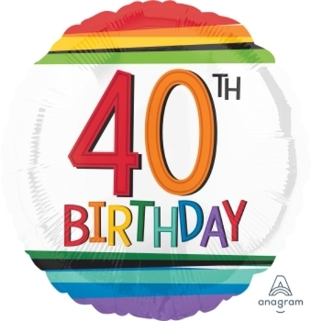 Rainbow Birthday 40 Foil Balloon ANA34435