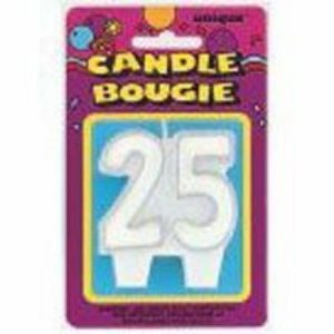 Candle Numeral 25 Glitter Silver M34024