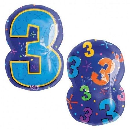 Numeral Three Jr. Shape Foil Balloon ANA12670