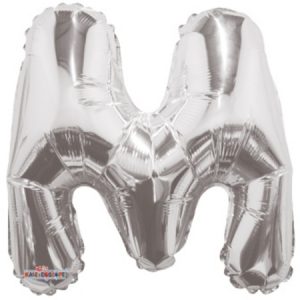 Letter M Silver Foil Shape Balloon M14S
