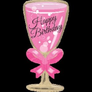 Happy Birthday Glass Junior Shape Foil Balloon ANA33621