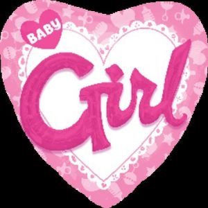 Celebrate Baby Girl Jumbo Heart Shape Foil Balloon ANA30921