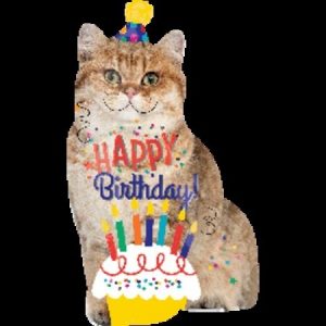 Happy Birthday Cat Supershape Foil Balloon ANA35394