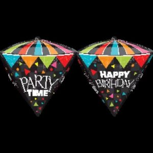 Cone HBD Party Time Diamondz Foil Balloon ANA28213