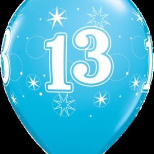 13 Sparkle Around Robin's Egg Latex Balloons Q44914