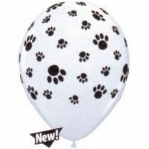 Paw Prints Around Standard White Latex Balloon Q76892