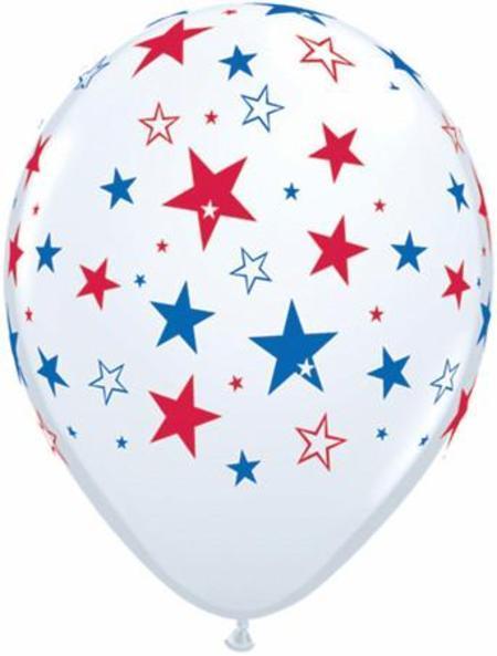 White, Red & Blue Latex Balloons Q35498