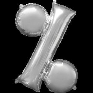 Symbol % Silver Supershape Foil Balloon ANA33007