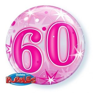 60 Pink Starburst Sparkle Bubble Balloon Q43127