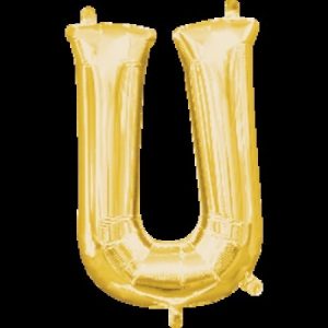 Letter U Gold Minishape Foil Balloon ANA33053