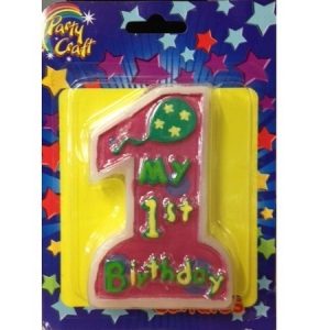 My 1st Birthday Girl Candle Pink AM198779