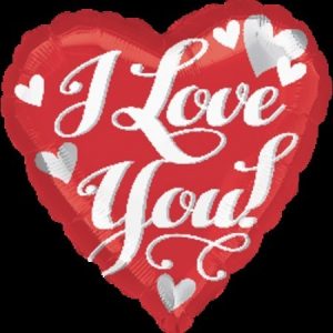 Love White Script Heart Shape Foil Balloon ANA34215