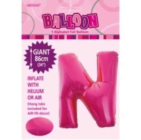 Pink Letter N Alphabet Foil Balloon M43143