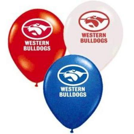 AFL WESTERN BULLDOGS LATEX BALLOONS PACK OF 25 AFL PARTY DECORATIONS