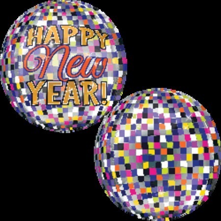 Happy New Year Disco Ball Orbz Foil Balloon ANA31445
