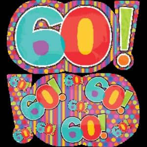 Birthday Dots & Stripes 60! SuperShape Foil Balloon ANA119784