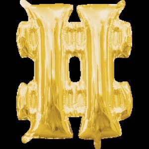 Symbol # Gold Minishape Foil Balloon ANA33067