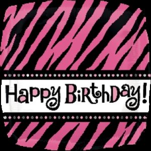 Oh So Fabulous B`Day Pink & Black Animal Print Foil Balloon ANA24505