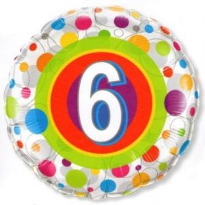 Colourful Dots Age 6 Foil Balloon Q41104