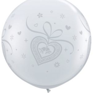 Wedding Bells Heart 3' (90cm) Latex Balloon Q83183