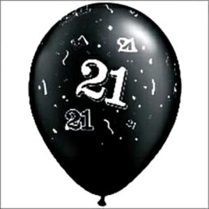 21 Around Onyx Black Latex Balloon Q18552