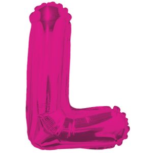 Letter L Magenta Foil Shape Balloon L14M