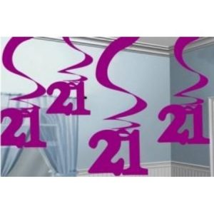 Pink Shimmer 21 Hanging Swirl Decorations AM992370