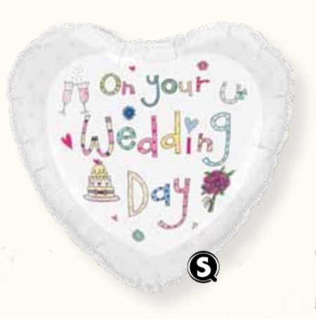On Your Wedding Day Heart Shaped Foil Balloon Q51738