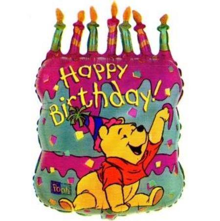 Pooh Happy Birthday Jumbo Cake Shape Balloon ANA61612