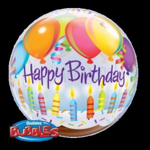 Birthday Balloons & Candles Bubble Balloon Q25719