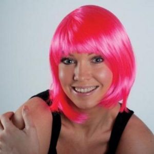 Girl's Night Out Pink Bobbed Wig AM993632