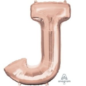 Rose Gold Letter J Supershape Foil Balloon ANA36573