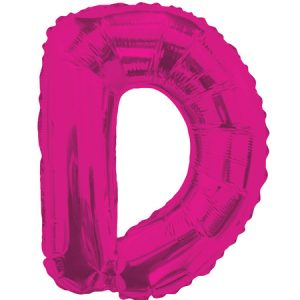 Letter D Magenta Foil Shape Balloon D14M