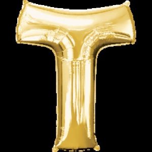 Gold Letter T Megaloon Foil Balloon ANA32986