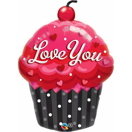 Love You Cupcake Shape Foil Balloon Q40143