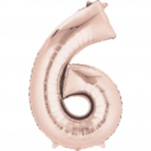 Rose Gold Helium Saver Numeral 6 Supershape Foil Balloon ANA36217