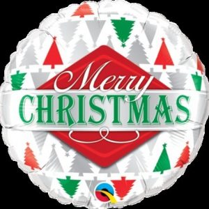 Merry Christmas Tree Patterns Foil Balloon Q43494
