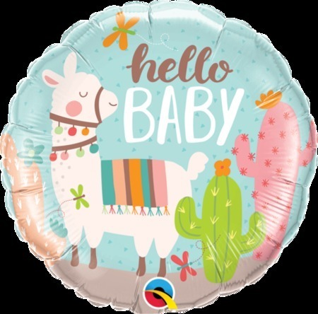 Hello Baby Llama Foil Balloon Q78689